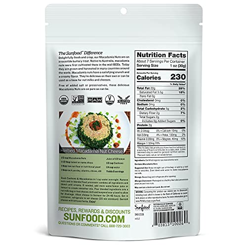 image for Sunfood Superfoods Sunfood Superfood Organic Macadamia Nuts Unsalted -
