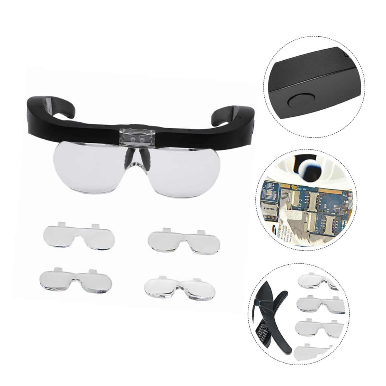 ERINGOGO USB Wiederaufladbare Lupenbrille Mit Licht Ergonomisches Design Für Präzises Lesen Handwerken Und Detailarbeiten Fach Vergrößerung Für Senioren Juweliere Und Hobbyisten