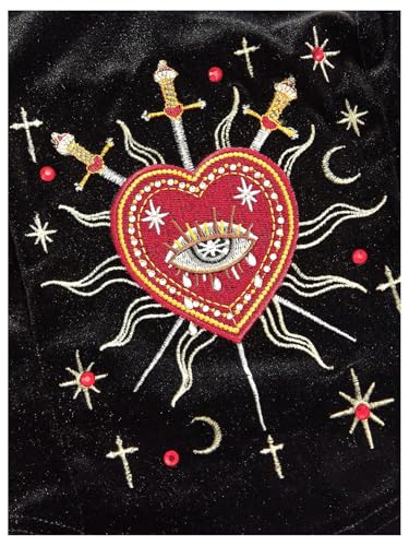 SHENHE Women's Plus Size Y2k Gothic Velvet Corset Bustier Embroidered Tie Shoulder Crop Cami Tank4