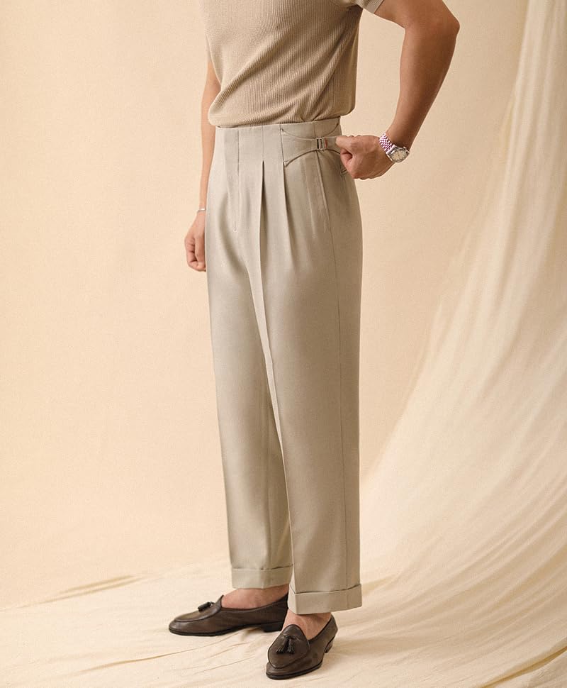 Men's Classic Gurkha Pants Naples Dress Pants Italian Style Business4