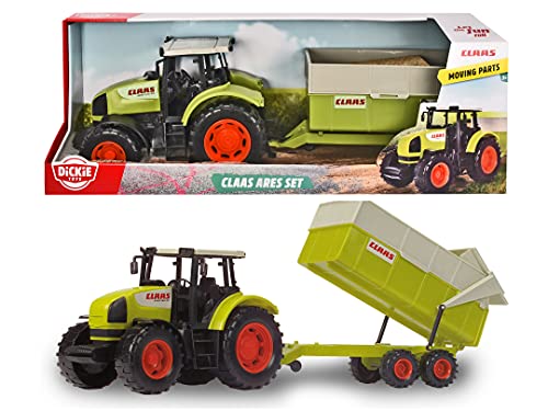 Dickie Toys 203739000 Toys CLAAS Ares Set, großer Traktor mit Anhänger und Kippmechanismus, 57 cm lang, für Kinder ab 3 Jahren