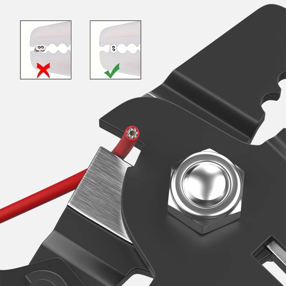 Pinza crimpatrice per cavi, compatibile con 0,1 - 2,2 mm, 50 pezzi, manicotto in alluminio a 8 caratteri, spelafili, taglierina per funi metalliche, strumento di crimpatura per manicotti in
