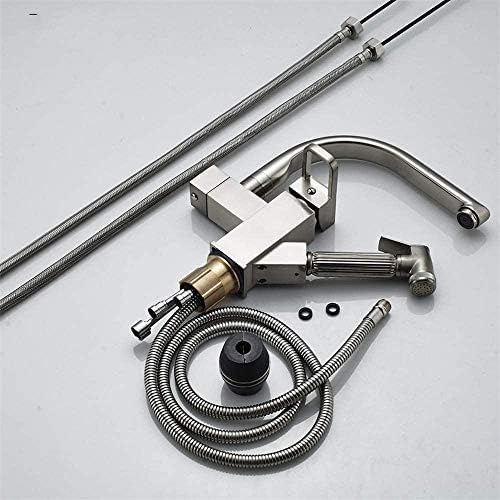 Mitigeur cuisine extractible chromé double jet pour évier