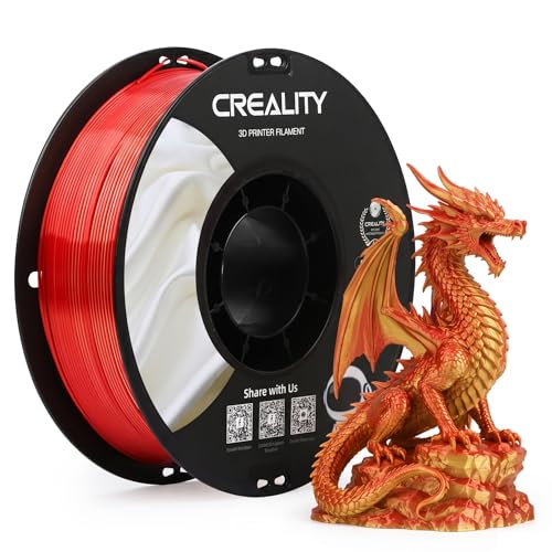Creality CR-Silk Red Gold PLA Filament 1.75mm 1KG, High Glossy Shiny 3D Printer Filament, Tangle-Free Silk Metallic Red 