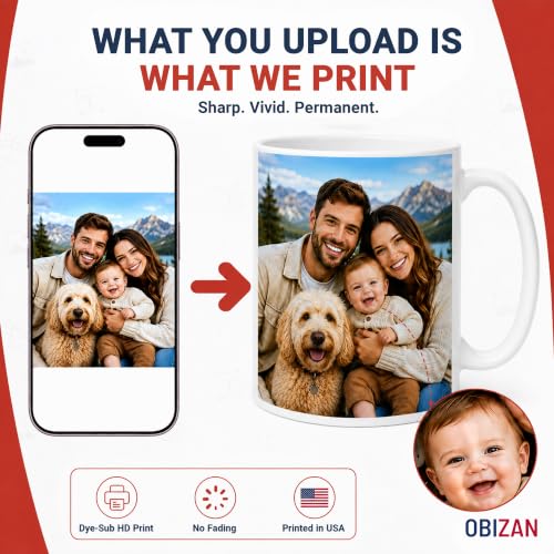 Personalized Coffee Mug – Custom Mug with Photo, Text or Logo | Customized 11oz Ceramic Cup | Personalized Gifts for Men & Women | Birthday, Christmas, Holiday Gift | White - Image 2