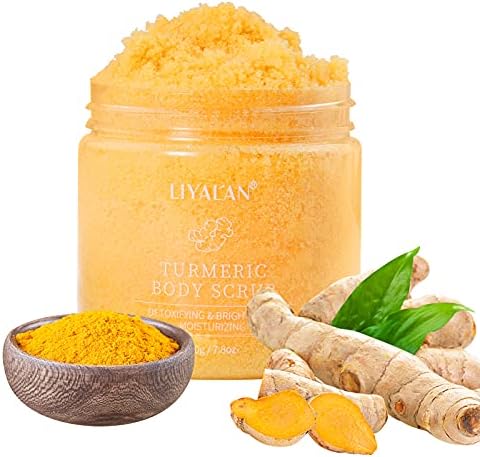 Turmeric Body Scrub - Turmeric and Natural Salt Facial Body Scrubs for Soften Cutin, Reduce Dull and Body Care