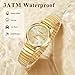 Elegant Gold Watches for Women Small Analog Watch, Waterproof Ladies Watches with Stainless Steel Expansion Band and Allgold Dial - Fashionable Christmas & Birthday Gifts for Women