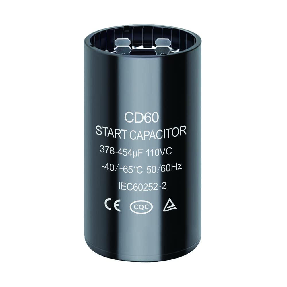 378-454 uf/MFD 110-125 VAC Round Start Capacitor ±20% 50/60 Hz CD60 Round Motor Well Pump Start Capacitor (378-454 uf/MFD)