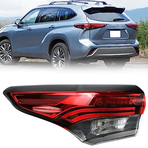 Outer Tail Light Assembly Compatible with 2020 2021 2022 Toyota Highlander Rear Lamp Brake Taillights Replacement Bulbs not Included (Left Driver Side)