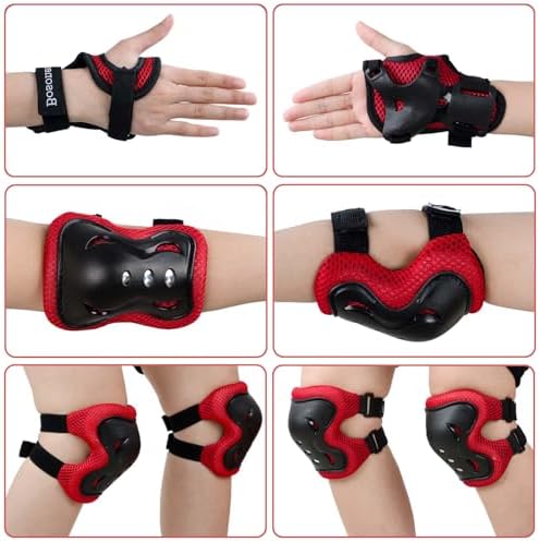 BOSONER Kids/Youth Knee Pad Elbow Pads Guards Protective Gear Set for Roller Skates Cycling BMX Bike Skateboard Inline Skatings Scooter Riding Sports - 2