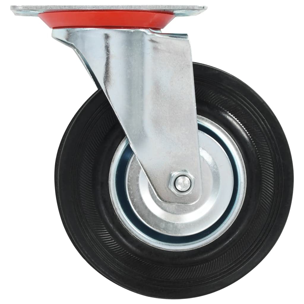 vidaXL 16x Lenkrollen Transportrollen Laufrollen Möbelrollen Schwerlastrollen Laufrolle Industrierolle Rollen Lenkrolle Möbelrolle 125mm Gummi Eisen