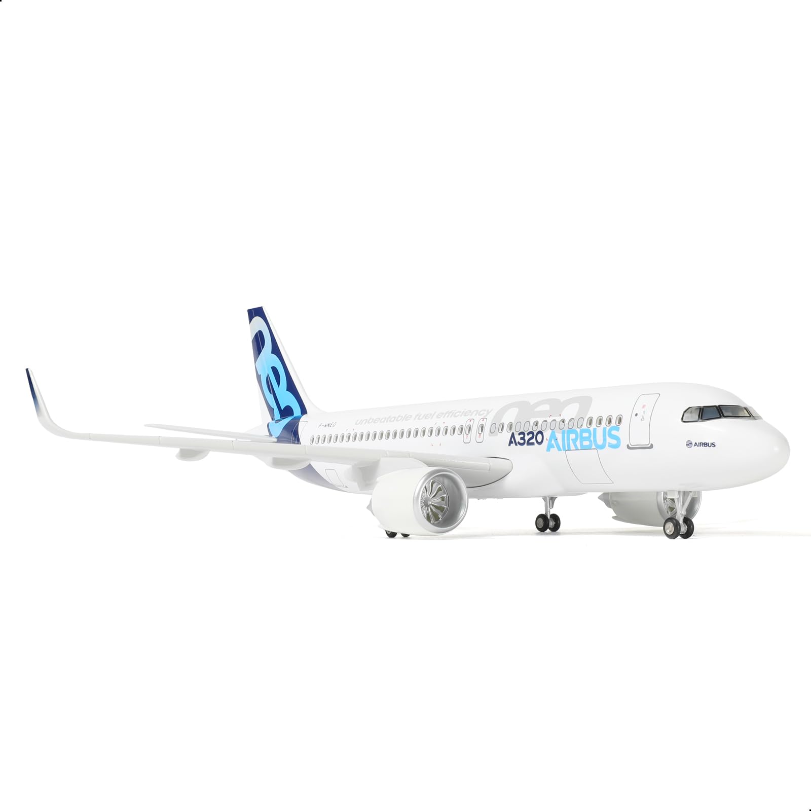Modello di aereo prototipo A320 in scala 1/100 per Airbus A320 con supporto (14"-L) Modello di aereo prefabbricato per adulti, regali creativi per l'aviazione, supporto da esposizione