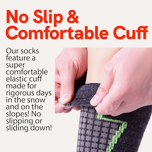 High Performance Wool Ski Socks - Thermal Warm Merino Wool OTC Sock, Men Women3