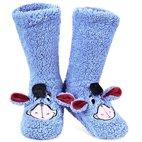 Disney Stitch Fluffy Socks Women Super Soft Fleece Slipper Socks Minnie Mouse Baby Yoda Grip Socks Stitch Gifts