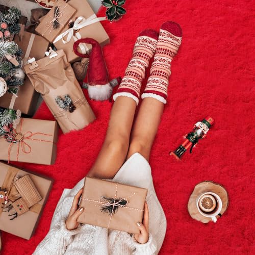 HOMORE Red Rugs for Bedroom, 4x6 Feet Fluffy Area Rug Modern Shag Rugs for Living Room, Super Soft Furry Rug for Girls Room, Cute Carpets for Kids Nursery Home Dorm Decor