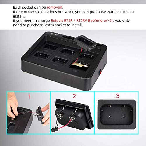 Chargeur six emplacements Retevis RT29 pour radios HD1 HD2 et RT29D