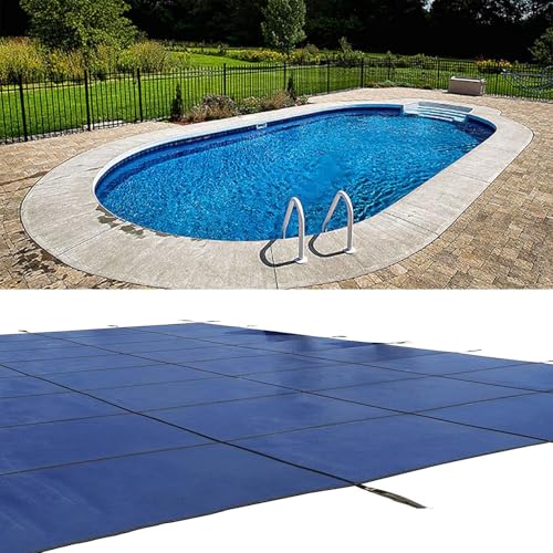Prostokątny pokrowiec ochronny na basen – wytrzymały pokrowiec zimowy z siatki do ochrony w każdych warunkach pogodowych, zielony, 6,2 m x 6 m – bezpiecznie zabezpiecz swój basen!
