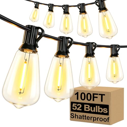 Brightever LED Outdoor String Lights 100FT Patio Lights...