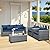Lviden 4 Piece Wicker Patio Furniture Sets Outdoor Conversation Set PE Rattan Sectional Sofa Couch with Storage Table and Royal Blue Cushions