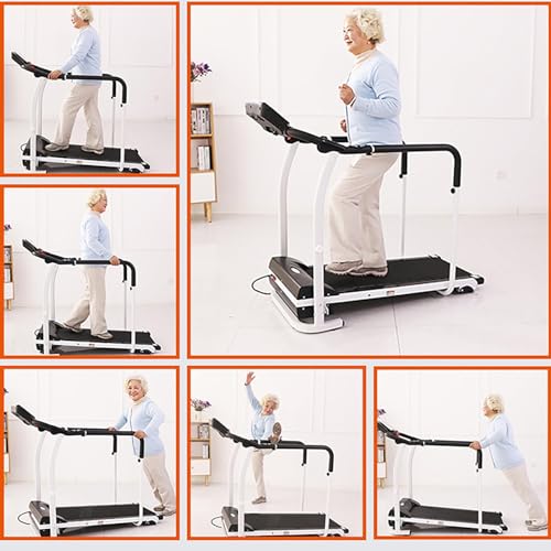 Image of Rehabilitation Motorized Treadmill with Handrail - Multifunction Foldable Treadmill for Seniors Home Office Physical Exercise - Home Treadmill