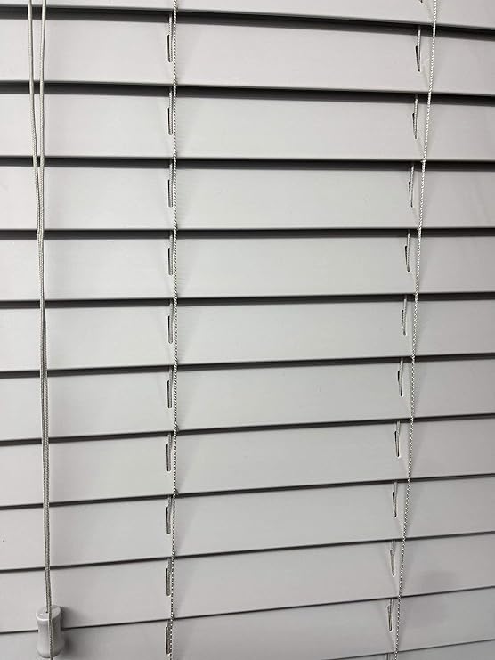 Home In Style 4U Faux Wood Window Venetian Blinds with strings Easy Fit Child Safe - 50mm Slats Trimmable Home Office Window Blinds Grey, W195cm x L213cm — image 1