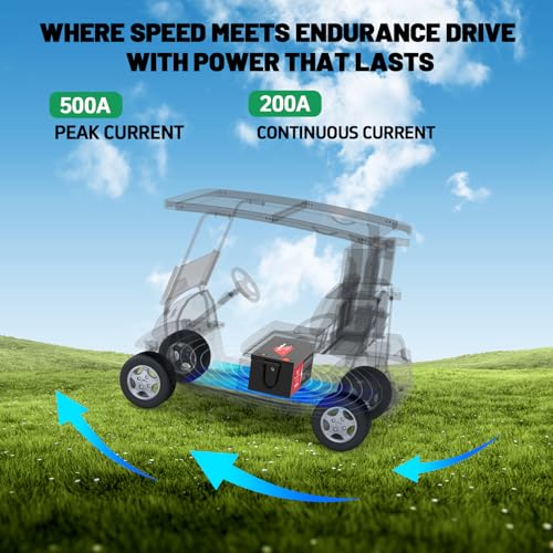 Image of 36V 100Ah Golf Cart Lithium LiFePO4 Battery with Charger and 200A BMS Grade A Cells Deep Cycle Rechargeable Battery,10000+ Cycles,Perfect for Golf Cart,Off Grid Applications (36V 100Ah+Chr)