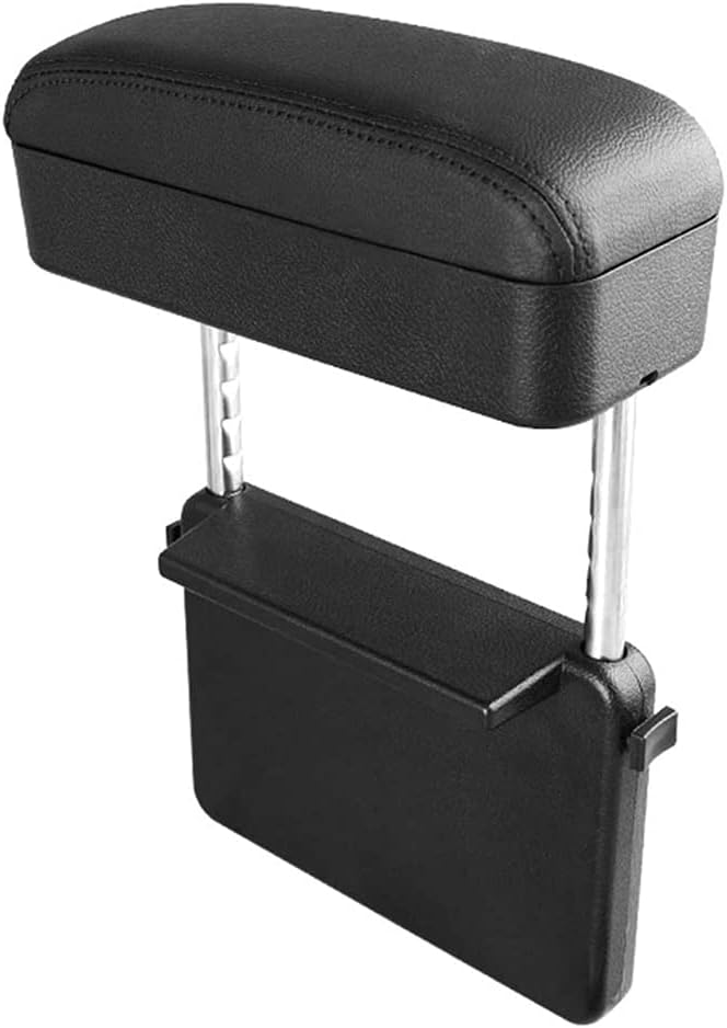 SENYAZON Car Console Armrest Box Arm Rest Height Adjustable Comfort Elbow Pad Armres Storage Organizer Box (Black)