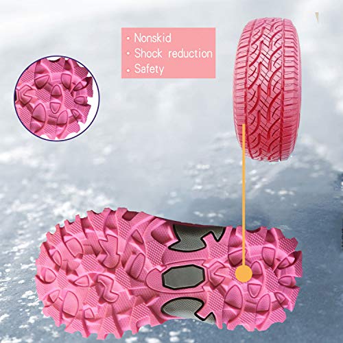 JACKSHIBO Girls Boys Outdoor Waterproof Winter Snow Boots,Pink,11.5 M US Little Kid/17.8 cm/30