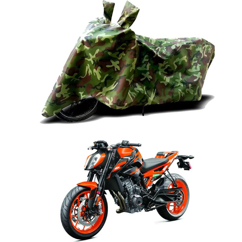 Image of 100% Water Resistant Full Bike Scooty Two Wheeler Body Cover Compatible for KTM 890 Duke STD /UV-Rays /Heat Protection /Birds Dropping /Scratchproof /Dust Proof /Waterproof /All Varient[Green MJ]