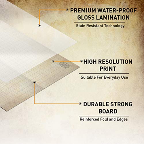The Original Battle Grid Game Board - 23X27 - Dry Erase Square & Hex Rpg Miniatures Mat - Tabletop Role-Playing Dice Map - Portable Reusable Dragons Gaming Dungeon #TOP2