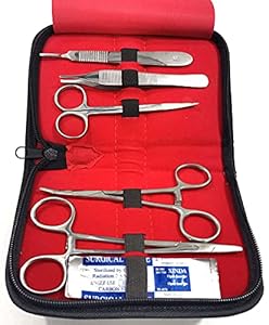 Innotech Sezierset Präparierbesteck mit 5 Skalpellklingen