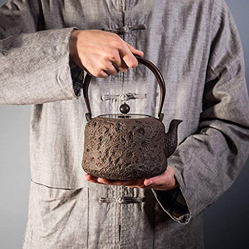 AWJ Tetera de Hierro Fundido, Tetera Grande de Hierro Fundido, Tetera, Tapa de Olla de Cobre, Tetera, Estufa eléctrica… - Imagen 4