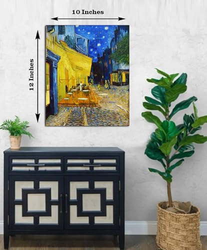 Image of Sikhash Vincent van Gogh Canvas Paintings | Cafe Terrace at Night Post-Impressionist Art | Famous Artist Collection for Home | 23x19 Inches Unframed