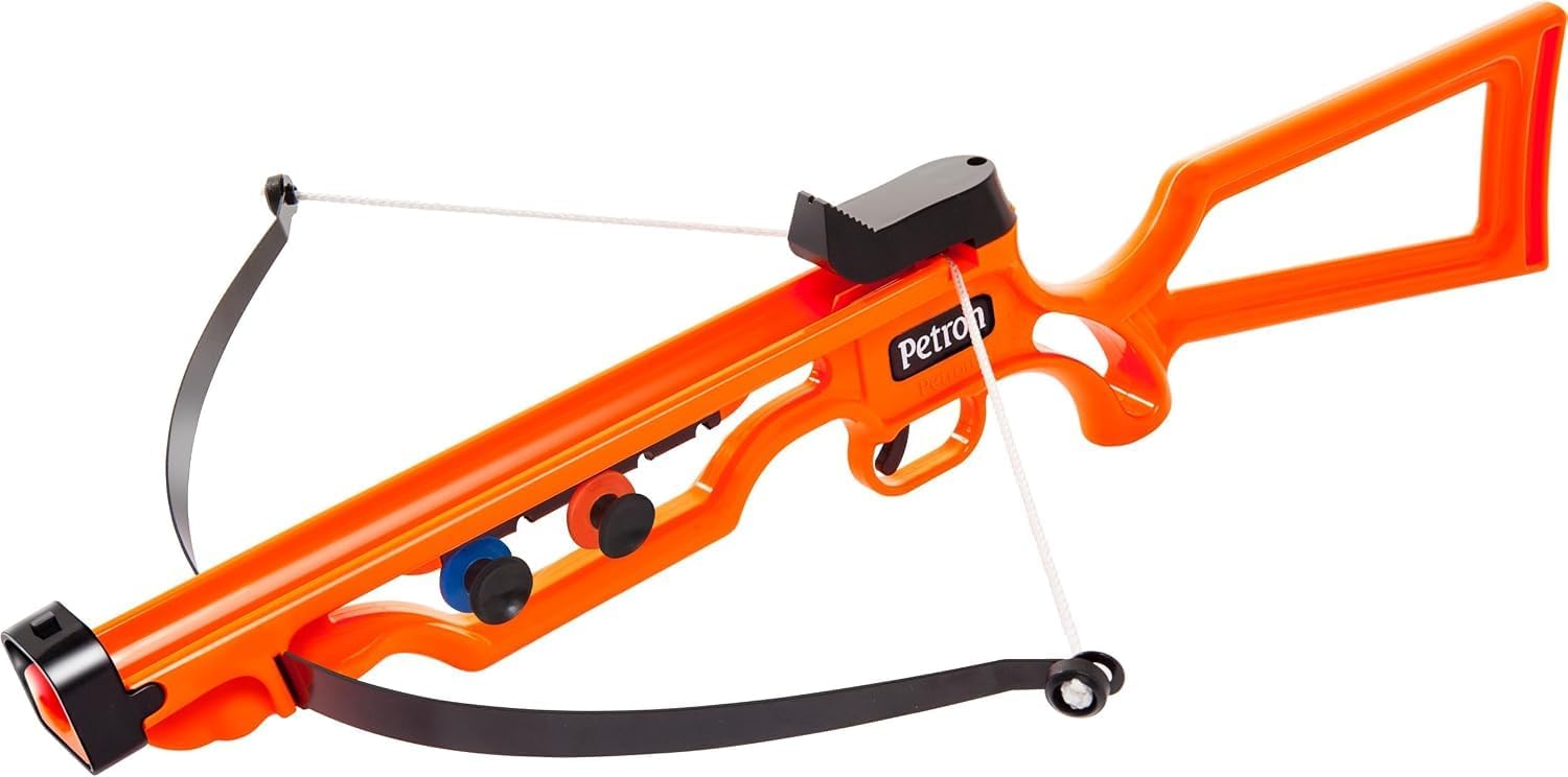 Petron MKII Sure Shot Crossbow | High Precision Shooting Indoor Outdoor - Includes 6 Safe Suction Darts - Interactive Kids Toy