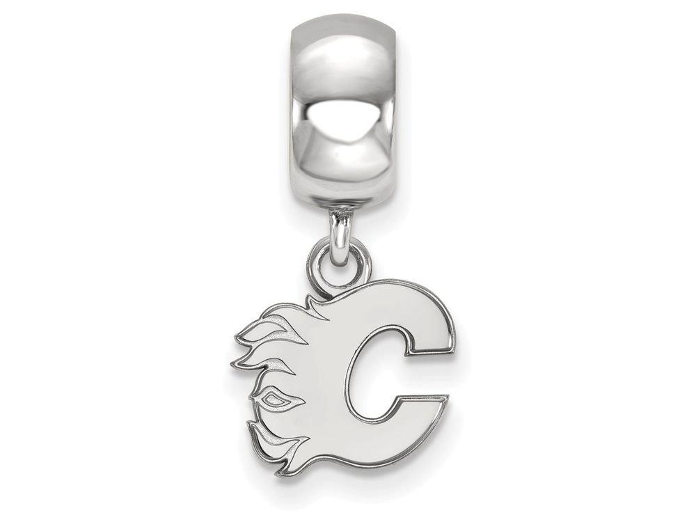 Calgary Flames Bead Charm Extra Small (3/8 Inch) Dangle (Sterling Silver)