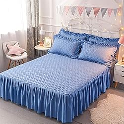 Colchas De Hotel DUJUN Cama y Colcha con Falda de Cama con Volantes,Antiarrugas Antideslizante a Prueba de Polvo,fácil de Colocar y Quitar,para habitación de Hotel/Dormitorio, A6 150 * 200 cm