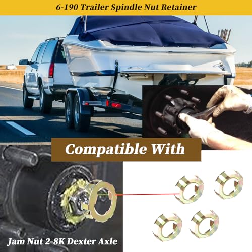 XYgdhqpt 6-190 Trailer Spindle Nut Retainer(1SET) Compatible With Jam Nut 2-8K Dexter Axle by XYgdhqpt - Image 2