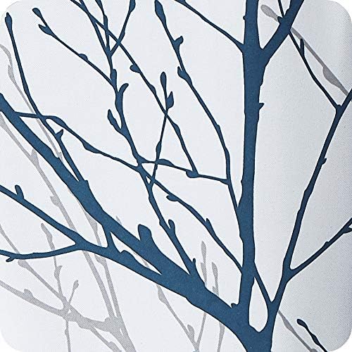 Fmfunctex Blue White Curtains for Bedroom 72" Grey Tree Print Blackout Curtain Panel with Liner Branch Curtain for Living Room,50 x 2 Panels Width Grommet Top