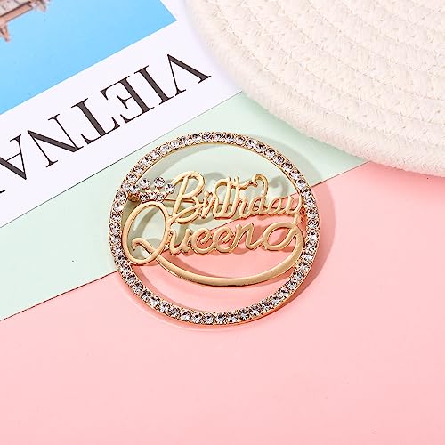 Birthday Brooch Pins Queen Crown Brooch for Women Bling Luxury Rhinestone Brooches Crystal Lapel Pin Large Safety Pin Birthday Party Fashion Lapel Pin Accessories (Queen) by FAERLIIRY - Image 6
