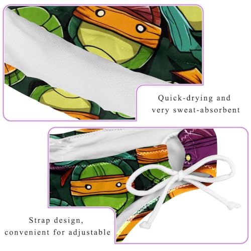 Bikini deux pièces imprimé tortues colorées maillot de bain triangle original - 3
