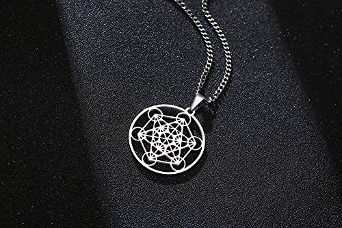Vnox Metatron¡¯S Cube Pendant Choker Statement Necklace For Men Boys Talisman Pendant Amulet Jewelry #TOP2