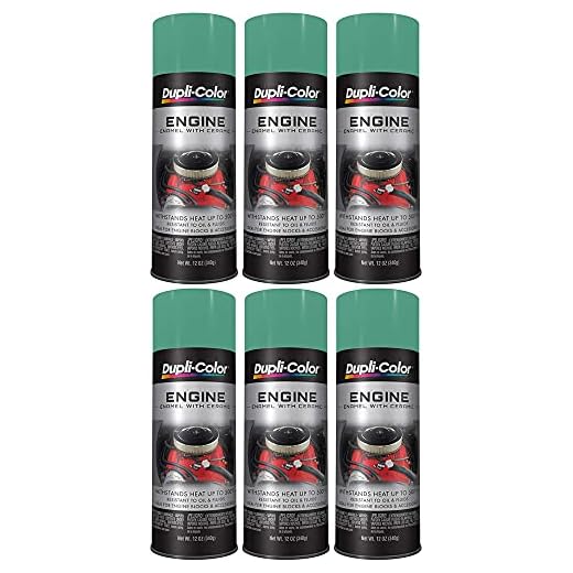 Sherwin-Williams Company Duplicolor Ceramic Detroit Diesel Alpine Green Engine Paint (12 oz) - 6 Pack, 12 Ounces