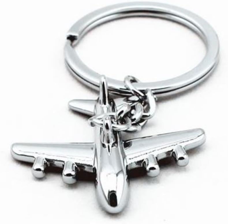 Oyedeal Metal Aeroplane Key Chain (Silver)