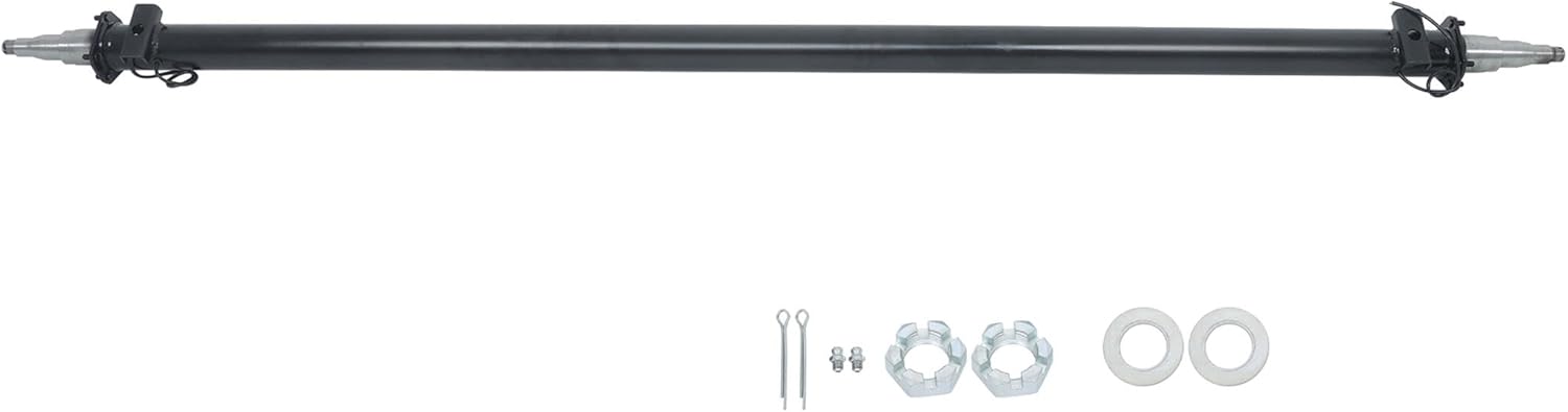 Trailer Axle Only Beam with Idler 95 Hub Face 80 Spring Center 6000lbs, 3 Tube Diameter 6.3mm Wall Thickness - electromagnetic Brakes Available