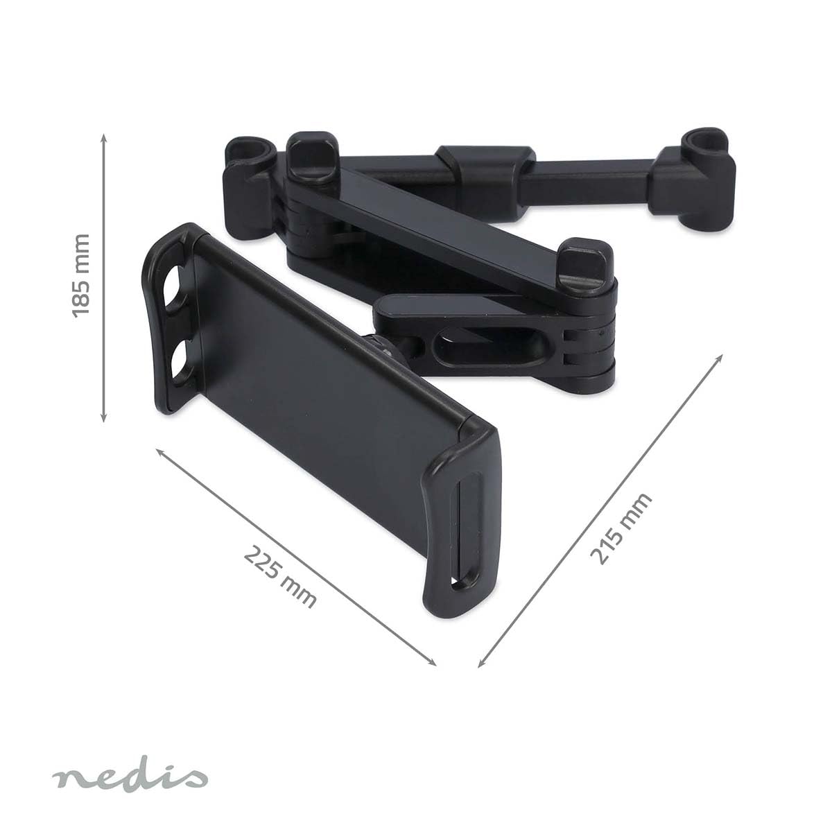 Nedis Supporto Per Tablet Auto – Fino A 12 Pollici, Si Fissa A Finestrino O Poggiatesta, Regolabile, Con Ventosa Robusta