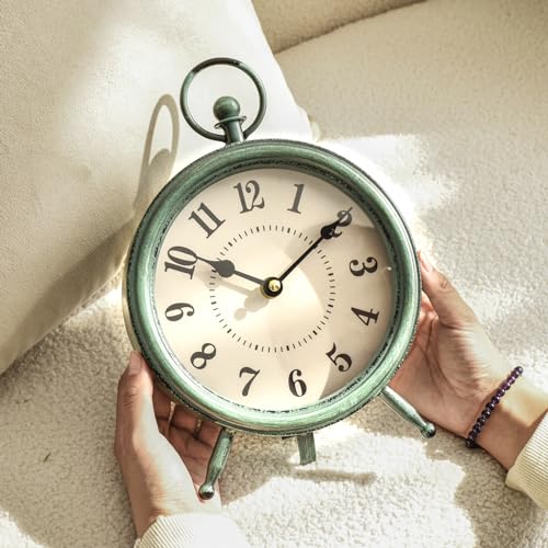 Reloj silencioso de mesa vintage para acabar con el ruido del tictac en dormitorios y salones 4