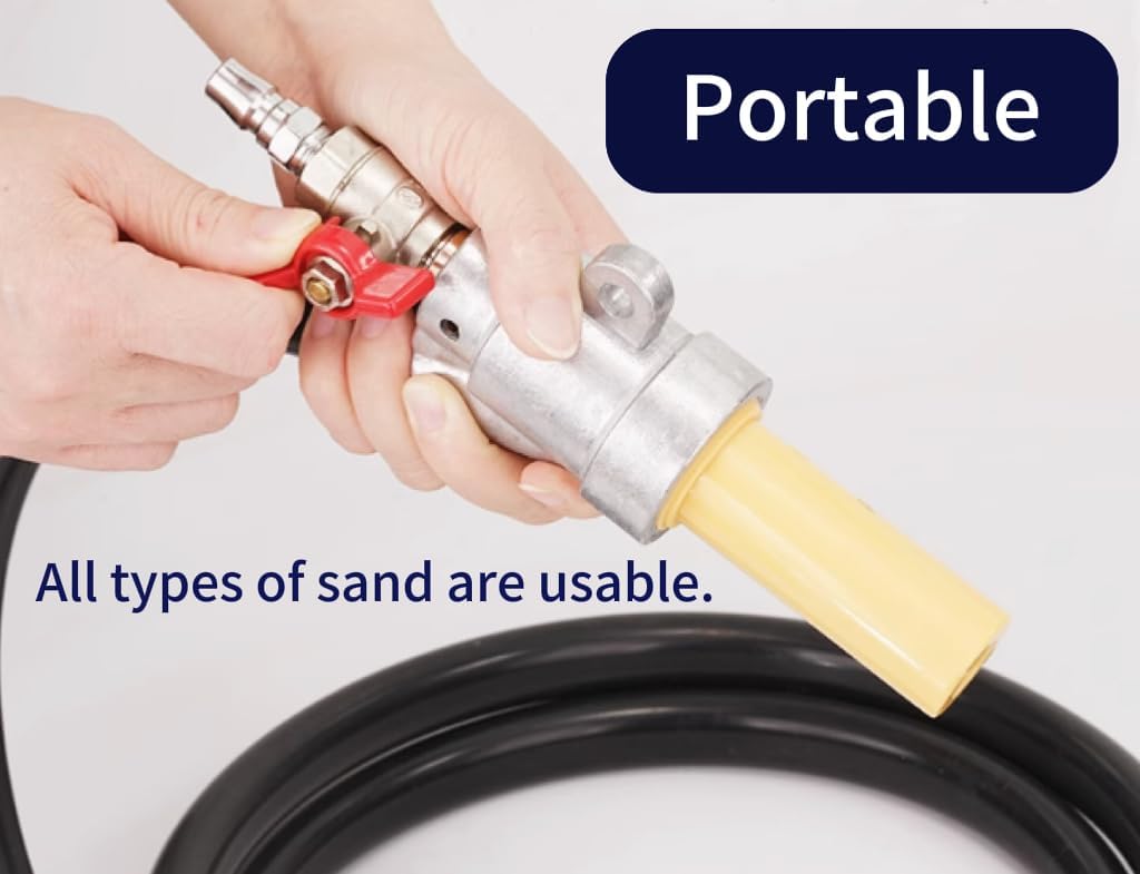 MXBAOHENG Sandblaster Portable Pressure Washer Pneumatic Blasting Nozzle Sandblasting Rust Removal for Air Compressor (6mm ID Nozzle)