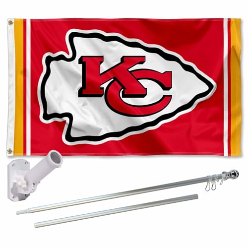 WinCraft Kansas City Chiefs Flag Pole and Bracket Kit