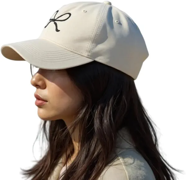 Bow Tie Baseball Cap for Women Men Adjustable Cotton Ponytail Caps Low Profile Unstructured Bowknot Sun Golf Cap Trucker Hats