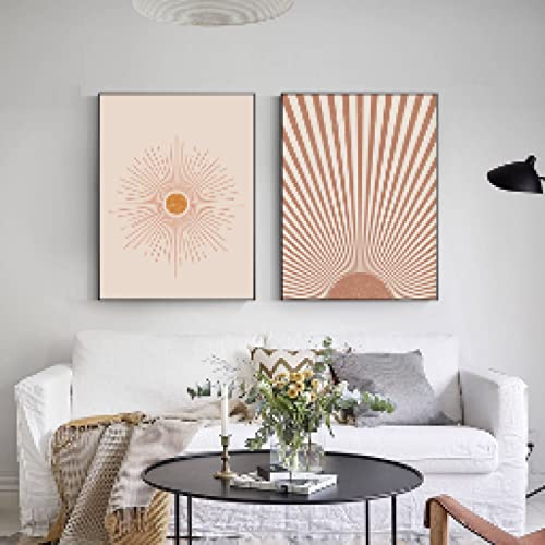 Affiche Murale Soleil Abstrait pour salon mid century decoration murale de maison elegante
